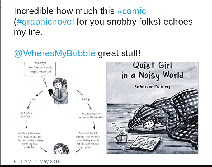 Tweet about introvert comic