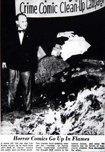 comic burning newspaper